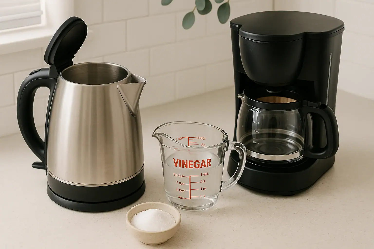 Descaling a Kettle and Coffee Maker Safely: Vinegar vs Citric Acid