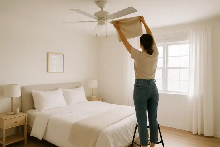 How to Clean a Ceiling Fan Without Making a Mess