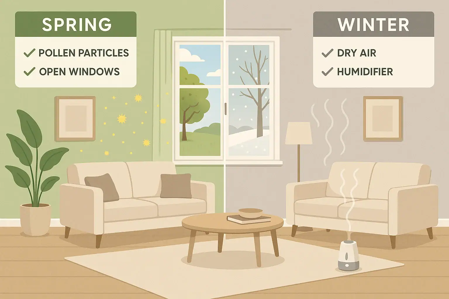 Seasonal Indoor Air Checklist: Spring Pollen vs. Winter Dryness