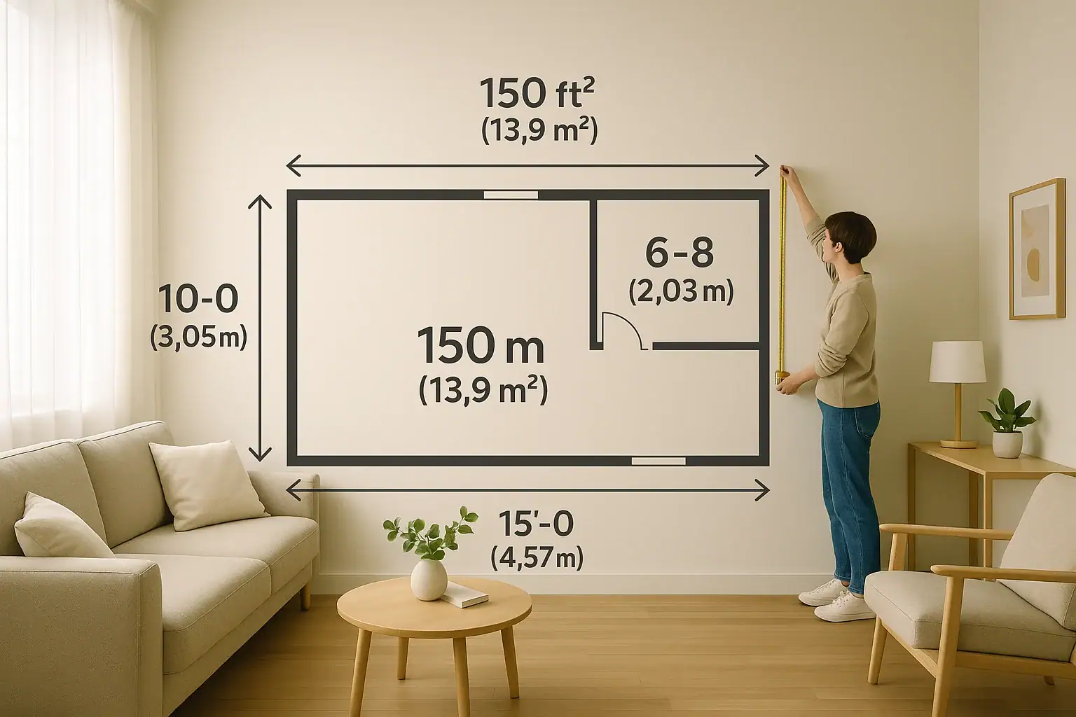 How to Measure Room Size Correctly for Air Devices in m² and ft²