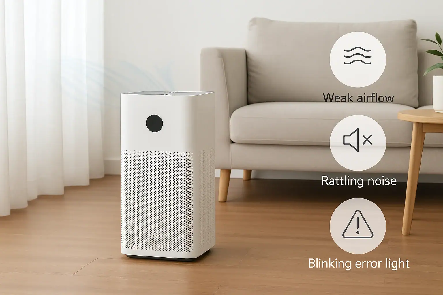 Air Purifier Troubleshooting: Fix Weak Airflow, Rattling, and Error Lights