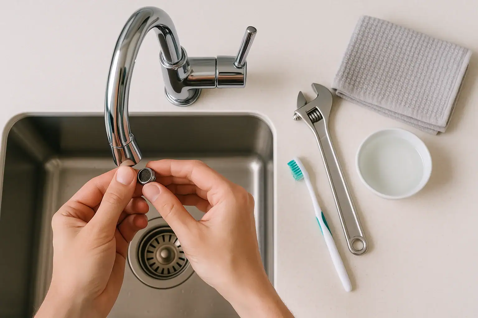 How to Clean a Kitchen Faucet Aerator and Improve Water Flow