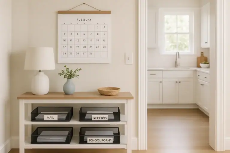 A Simple Paper Clutter System for Mail, Receipts, and School Forms