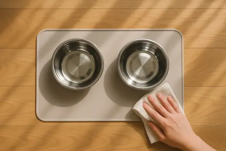 How to Clean Pet Bowls, Mats, and Feeding Areas Safely