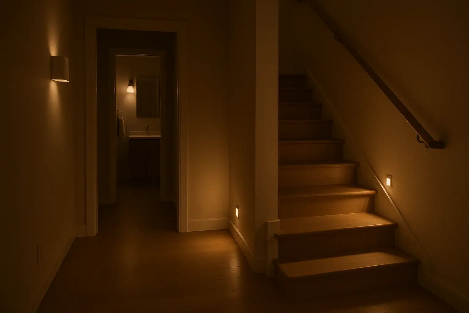 Home Night Safety Lighting for Stairs, Bathrooms, and Hallways